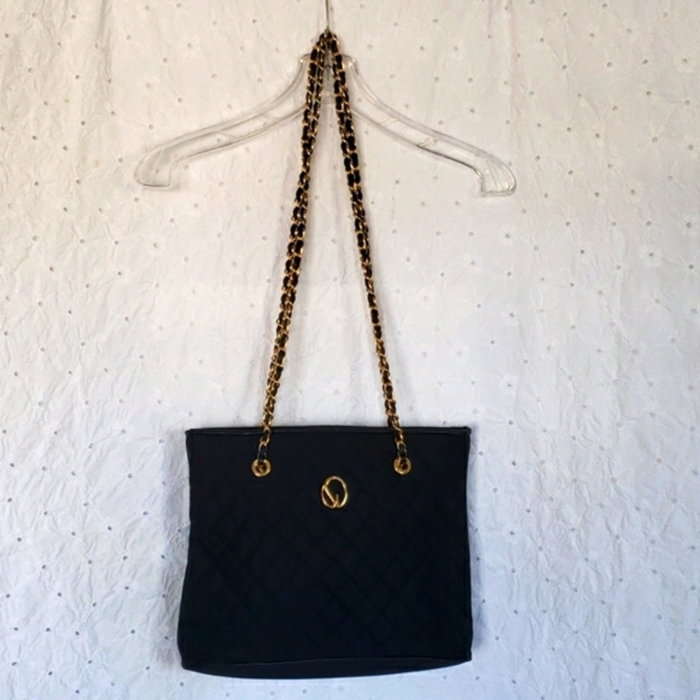 St.John black quilted chain strap shoulder bag